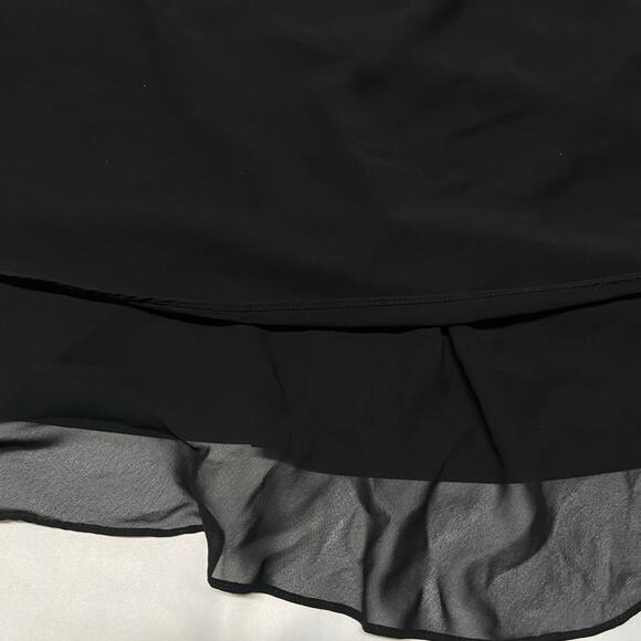 Dressbarn Collection Ruffle Hem Skirt Womens SZ 14W Black Chiffon Flowy Cocktail - Picture 6 of 13